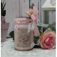 ~ Vintage Shabby Chic ~ Painted Decor Decoupage Mason Jar, French Label ~   273375715102